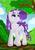 Size: 1446x2039 | Tagged: safe, artist:sa-loony, rarity, pony, unicorn, g4, bush, cloud, female, mare, solo, tree