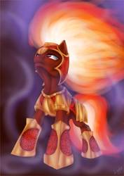 Size: 753x1061 | Tagged: safe, artist:sa-loony, oc, oc only, pony, armor, helmet, solo, translation request