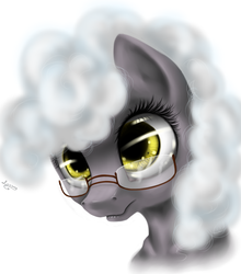 Size: 839x952 | Tagged: safe, artist:sa-loony, oc, oc only, oc:alice, pony, bust, cloud mane, simple background, solo