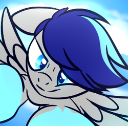 Size: 284x280 | Tagged: safe, artist:cammyshypai, oc, oc:aspen volare, pegasus, pony, awesome, flying, icon, male