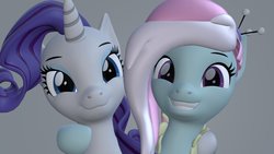 Size: 1280x720 | Tagged: safe, kerfuffle, rarity, pegasus, pony, unicorn, g4, 3d, duo, duo female, female, revamped ponies, smiling, source filmmaker