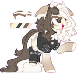 Size: 1024x971 | Tagged: safe, artist:rerorir, oc, oc only, earth pony, pony, clothes, female, horns, mare, simple background, solo, transparent background