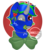 Size: 450x500 | Tagged: safe, artist:helithusvy, oc, oc only, oc:flutterstay, cyborg, cyborg pony, pony, robot, robot pony, unicorn, blue, bow, candy, candy cane, commission, food, heart eyes, horn, male, one eye closed, red eyes, simple background, unicorn oc, wingding eyes, wink, ych result