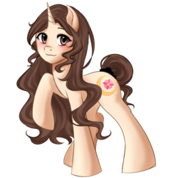 Size: 4080x4080 | Tagged: safe, artist:liny-an, derpibooru exclusive, oc, oc only, oc:liny an, pony, unicorn, 2020 community collab, derpibooru community collaboration, female, long hair, mare, ponysona, simple background, smiling, solo, tail bun, transparent background