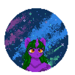 Size: 1000x1000 | Tagged: safe, artist:timser_, oc, pony, unicorn, animated, commission, gif, gift art, pixel art, solo, space
