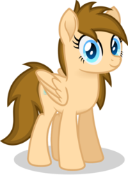 Size: 766x1043 | Tagged: safe, artist:itspeahead, oc, oc only, oc:stellar winds, pegasus, pony, g4, blue eyes, female, folded wings, looking at you, mare, simple background, smiling, solo, standing, transparent background, vector, wings