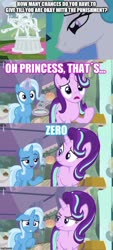 Size: 500x1107 | Tagged: safe, edit, edited screencap, screencap, cozy glow, lord tirek, princess celestia, queen chrysalis, starlight glimmer, trixie, alicorn, pony, unicorn, g4, student counsel, the ending of the end, annoyed, comic, dialogue, female, frown, legion of doom statue, lidded eyes, mare, open mouth, palindrome get, screencap comic, smiling, smug, statue