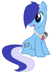 Size: 3000x4190 | Tagged: safe, artist:toutax, oc, oc only, oc:brushie brusha, earth pony, pony, cutie mark, hair over one eye, headphones, smiling, solo, transparent background, vector