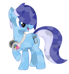Size: 1968x2088 | Tagged: safe, artist:toutax, oc, oc only, oc:brushie brusha, crystal pony, earth pony, pony, cutie mark, hair over one eye, headphones, solo, transparent background, vector