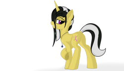 Size: 3230x1857 | Tagged: safe, artist:vinaramic, oc, oc only, oc:lily flight, oc:lilyt, pony, unicorn, butt, dock, female, jewelry, lidded eyes, looking back, mare, necklace, plot, simple background, smiling, solo, transparent background