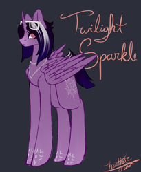 Size: 1024x1247 | Tagged: safe, artist:purediamond360, twilight sparkle, alicorn, pony, g4, alternate design, female, glasses, solo, twilight sparkle (alicorn)