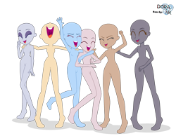 Size: 2733x2121 | Tagged: safe, artist:doraair, oc, oc only, equestria girls, g4, armpits, bald, base, breasts, eyes closed, featureless breasts, high res, laughing, open mouth, simple background, transparent background, uvula