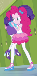 Size: 470x965 | Tagged: safe, screencap, pinkie pie, rarity, equestria girls, equestria girls specials, g4, my little pony equestria girls: better together, my little pony equestria girls: holidays unwrapped, o come all ye squashful, butt touch, canterlot high, carrying, clothes, cropped, duo, duo female, female, geode of sugar bombs, hallway, high heels, lockers, magical geodes, marshmelodrama, ots carry, over the shoulder, pencil skirt, rarity being rarity, rarity peplum dress, shoes, skirt