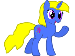 Size: 1280x957 | Tagged: safe, artist:kayman13, oc, oc only, oc:kellen, pony, unicorn, 2020 community collab, derpibooru community collaboration, base used, female, hat, looking at you, simple background, smiling, solo, transparent background, waving
