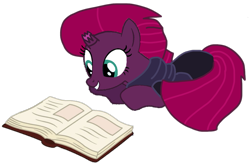 Size: 1241x815 | Tagged: safe, artist:徐詩珮, fizzlepop berrytwist, tempest shadow, pony, unicorn, series:sprglitemplight diary, series:springshadowdrops diary, g4, base used, book, broken horn, clothes, cute, horn, scarf, simple background, studying, tempestbetes, transparent background