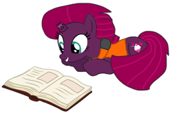 Size: 1244x823 | Tagged: safe, artist:徐詩珮, fizzlepop berrytwist, tempest shadow, pony, unicorn, series:sprglitemplight diary, series:sprglitemplight life jacket days, series:springshadowdrops diary, series:springshadowdrops life jacket days, g4, base used, book, broken horn, cute, horn, lifejacket, simple background, studying, tempestbetes, transparent background