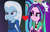 Size: 941x599 | Tagged: safe, edit, edited screencap, screencap, aria blaze, trixie, equestria girls, g4, my little pony equestria girls: rainbow rocks, arixie, crossed arms, female, heart, lesbian, shipping, shipping domino, smiling, smirk