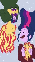 Size: 750x1330 | Tagged: safe, artist:ponyretirementhome, part of a set, sci-twi, sunset shimmer, twilight sparkle, equestria girls, g4, cute, doll, female, lesbian, phone wallpaper, shimmerbetes, ship:sci-twishimmer, ship:sunsetsparkle, shipping, toy, twiabetes, wallpaper