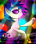 Size: 1440x1748 | Tagged: safe, artist:princesssilverglow, dj pon-3, vinyl scratch, pony, g4, disc jockey, female, glasses, rave, solo