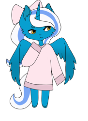 Size: 800x1100 | Tagged: safe, artist:melodywinds, oc, oc:fleurbelle, alicorn, anthro, adorabelle, alicorn oc, bow, clothes, cute, female, hair bow, horn, mare, ocbetes, sweater, winter