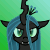 Size: 50x50 | Tagged: safe, artist:auroraswirls, queen chrysalis, changeling, changeling queen, g4, animated, bouncing, bust, female, gif, gif for breezies, gradient background, picture for breezies, solo