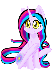 Size: 744x1052 | Tagged: safe, artist:auroraswirls, oc, oc only, oc:nebula nova, pony, female, mare, simple background, sitting, smiling, solo, transparent background, underhoof