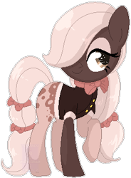 Size: 265x360 | Tagged: safe, artist:nomipolitan, oc, oc only, earth pony, pony, bowtie, clothes, hair over one eye, raised hoof, simple background, smiling, solo, transparent background