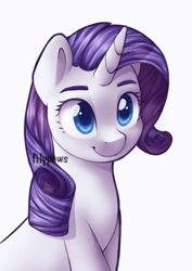 Size: 710x1005 | Tagged: safe, artist:filypaws, rarity, pony, unicorn, g4, cute, female, mare, raribetes, simple background, smiling, solo, white background