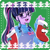 Size: 600x600 | Tagged: safe, artist:5mmumm5, part of a set, sci-twi, twilight sparkle, equestria girls, g4, anime, bow, christmas, christmas stocking, cute, female, gingerbread man, glasses, holiday, looking at you, open mouth, ponytail, solo, twiabetes