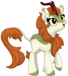 Size: 1608x1798 | Tagged: safe, artist:soctavia, autumn blaze, kirin, g4, sounds of silence, awwtumn blaze, cute, female, happy, looking up, rain, simple background, solo, transparent background