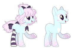 Size: 1024x663 | Tagged: safe, artist:chococolte, oc, oc only, earth pony, pony, bow, clothes, female, hair bow, mare, simple background, socks, solo, striped socks, tail bow, transparent background