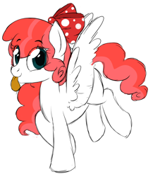 Size: 2695x3103 | Tagged: safe, artist:nomipolitan, oc, oc only, pegasus, pony, bow, hair bow, high res, solo, tongue out