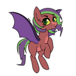 Size: 3000x3000 | Tagged: source needed, safe, artist:nomipolitan, oc, oc only, bat pony, pony, bat pony oc, fangs, high res, single fang, solo, tattered bangs