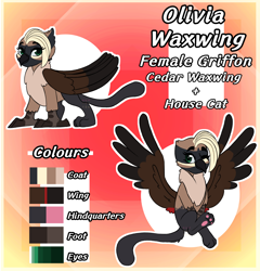 Size: 2522x2625 | Tagged: source needed, safe, artist:nomipolitan, oc, oc only, griffon, colored wings, high res, reference sheet, solo, wings