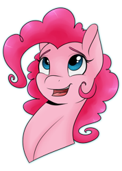 Size: 500x704 | Tagged: safe, artist:llacky, pinkie pie, earth pony, pony, g4, bust, cute, diapinkes, female, mare, open mouth, portrait, simple background, solo, transparent background