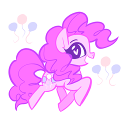 Size: 800x800 | Tagged: safe, artist:frogletcomics, pinkie pie, earth pony, pony, g4, balloon, cute, diapinkes, female, heart eyes, mare, open mouth, profile, simple background, solo, white background, wingding eyes