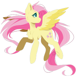Size: 1818x1821 | Tagged: safe, artist:thelazysense, fluttershy, pegasus, pony, cheek fluff, chest fluff, cute, ear fluff, female, head turn, leg fluff, lineless, looking away, looking up, mare, profile, shyabetes, simple background, solo, spread wings, transparent background, two toned wings, wings