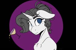 Size: 512x338 | Tagged: safe, artist:maxwell, oc, oc:shadow spade, pony, unicorn, fallout equestria, fallout equestria: kingpin, alcohol, beauty mark, blue eyes, commissioner:genki, female, glass, horn, justice mare, lawbringer, mare, not rarity, unicorn oc, wine, wine glass