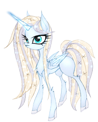 Size: 1993x2471 | Tagged: safe, artist:great-5, oc, oc only, oc:snowbelle, angel, pony, unicorn, 2020 community collab, derpibooru community collaboration, faic, female, lightmare, mare, simple background, solo, transparent background, winter