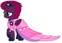 Size: 1469x1022 | Tagged: safe, artist:徐詩珮, fizzlepop berrytwist, tempest shadow, alicorn, pony, series:sprglitemplight diary, series:springshadowdrops diary, g4, alicornified, alternate universe, base used, clothes, coronation dress, crown, cute, dress, horn, jewelry, race swap, regalia, second coronation dress, simple background, solo, tempestbetes, tempesticorn, transparent background