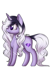 Size: 540x812 | Tagged: safe, artist:filypaws, oc, oc only, unnamed oc, pony, unicorn, cutie mark, eye clipping through hair, female, mare, redesign, scar, simple background, solo, white background