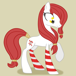 Size: 2449x2449 | Tagged: safe, artist:dreamyartcosplay, oc, oc only, oc:red stripe, earth pony, pony, base used, deviantart watermark, earth pony oc, female, high res, mare, obtrusive watermark, raised hoof, solo, watermark
