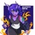 Size: 1080x1080 | Tagged: safe, artist:weirdsketcher, oc, oc only, oc:amethyst sniper, dracony, dragon, hybrid, anthro, clothes, collar, female, fire, looking at you, open mouth, smiling, solo, tattoo