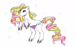 Size: 1820x1137 | Tagged: safe, artist:nebulaeye, oc, oc only, oc:cosette, earth pony, pony, blonde, earth pony oc, female, mare, rearing, simple background, solo, unshorn fetlocks, white background