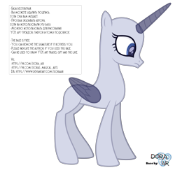 Size: 4521x4399 | Tagged: safe, artist:doraair, oc, oc only, alicorn, pony, alicorn oc, bald, base, horn, simple background, solo, text, transparent background