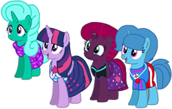 Size: 1283x815 | Tagged: safe, artist:徐詩珮, fizzlepop berrytwist, glitter drops, spring rain, tempest shadow, twilight sparkle, alicorn, pony, unicorn, series:sprglitemplight diary, series:sprglitemplight life jacket days, series:springshadowdrops diary, series:springshadowdrops life jacket days, g4, alternate universe, base used, bisexual, broken horn, clothes, cute, equestria girls outfit, female, glitterbetes, horn, lesbian, lifeguard, lifeguard spring rain, polyamory, ship:glitterlight, ship:glittershadow, ship:sprglitemplight, ship:springdrops, ship:springlight, ship:springshadow, ship:springshadowdrops, ship:tempestlight, shipping, simple background, springbetes, swimsuit, tempestbetes, transparent background, twilight sparkle (alicorn)