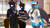 Size: 1920x1080 | Tagged: safe, artist:anthroponiessfm, oc, oc:diamond azure, oc:galahad lazuli, oc:katharina lazuli, bat pony, anthro, 3d, anthro oc, bat pony oc, beautiful, birthday, blushing, bra, breasts, clothes, cute, eating, explicit source, female, galamond, looking at each other, male, miniskirt, skirt, smiling, source filmmaker, underwear