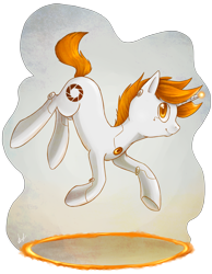 Size: 3871x4984 | Tagged: safe, artist:ls_skylight, pony, robot, robot pony, unicorn, absurd resolution, horn, looking at you, male, p-body (portal), ponified, portal, portal (valve), smiling, solo