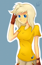 Size: 860x1307 | Tagged: safe, artist:ls_skylight, oc, oc only, oc:lightning star, human, clothes, humanized, solo