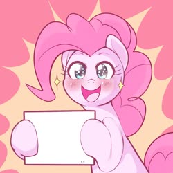 Size: 1536x1536 | Tagged: safe, artist:kurogewapony, pinkie pie, earth pony, pony, g4, exploitable, female, looking at you, mare, open mouth, solo, template